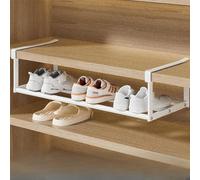 Étagère à chaussures réglable en métal extensible pour 6 à 12 paires, design peu encombrant de 30 à 50 cm, blanc, parfait pour n'importe quelle entrée ou placard