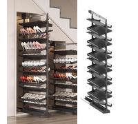 Étagère à chaussures réglable noire empilable verticale empilable pour placard, solution de rangement en hauteur rétractable, optimise l'espace et désencombrez votre maison