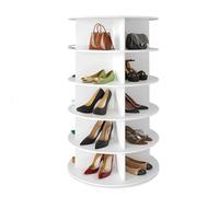 Étagère à chaussures rotative à 360 degrés par gain de place verticale pour sacs, chaussures et accessoires, design autonome, solution de rangement à 5 niveaux pour placard et entrée