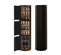 Étagère à chaussures rotative à 360 degrés verticale ronde en métal - Design tour élégant pour chaussures de 45/86/127/169/210 cm - Compact et simple.