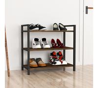 Étagère à chaussures Sømna 70x66x36cm Armoire à chaussures avec 3 étagères Armoire d'entrée Étagère à chaussures Étagère sur pied en chêne, antique