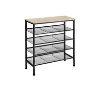 Meuble à chaussures - TECTAKE - Étagère à chaussures BOURNEMOUTH en bois MDF 75,5 x 30,5 x 85,5 cm - Bois clair/Chêne sonoma