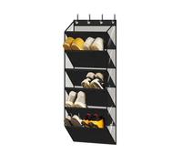 Étagère à Chaussures Suspendue au-Dessus de la Porte avec Grandes Poches Profondes, étagères à Chaussures étroites, Organisateur de Chaussures for l'entrée du Placard(Black,6-Tier)