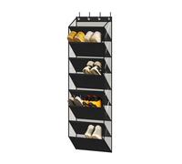 Étagère à Chaussures Suspendue au-Dessus de la Porte avec Grandes Poches Profondes, étagères à Chaussures étroites, Organisateur de Chaussures for l'entrée du Placard(Black,8-Tier)