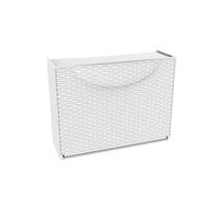 Terry Étagère à chaussures Harmony Box – blanc, finition rotin, 51 x 19 x 39 cm