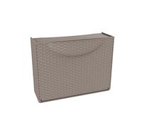 Étagère à chaussures Terry Harmony Box, taupe avec finition en rotin, 51 x 19 x 39 cm