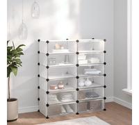 Étagère à Chaussures Transparent 94,5x36,5x106 cm PP Armoire Meuble vidaXL