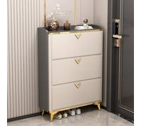 Étagère à Chaussures Ultra-Mince avec 3 Portes rabattables, Housse Anti-poussière, Peut contenir 19 à 30 Paires, idéale pour Chambre, dortoir, entrée, Armoire à Chaussures Peu encombrante