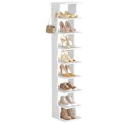Étagère à Chaussures - VASAGLE - 9 Niveaux - Blanc Mat - Compacte - Crochets Inclus
