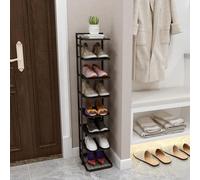 Étagère à chaussures verticale 5 à 10 niveaux en métal pour placard de rangement autonome pour entrée et chambre à coucher, design fin pour économiser de l'espace, parfait pour l'organisation des