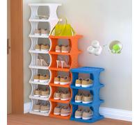 Étagère à chaussures verticale à 2 niveaux - Gain de place pour entrée, couloir et salon - Design haut à 9 niveaux pour vestiaire - Solution de rangement élégante pour chaussures blanches