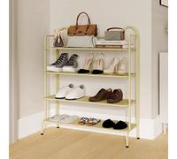 Étagère à chaussures verticale à 4 niveaux - Rangement d'angle fin pour entrée, chambre à coucher et petits espaces - Design haut et étroit pour des solutions de rangement efficaces