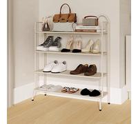 Étagère à chaussures verticale à 4 niveaux - Rangement d'angle fin pour entrée, chambre à coucher et petits espaces - Design haut et étroit pour un rangement efficace des chaussures