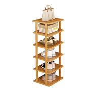Étagère à chaussures verticale à 5/6/7/8 niveaux, présentoir à chaussures en bambou, étagère à chaussures fine pour paire de chaussures, étagère à chaussures d'angle peu encombrante, tour à chaussures