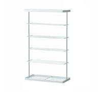 Étagère à chaussures verticale à 6 niveaux avec design robuste pouvant contenir 5 à 10 paires de rangement peu encombrant pour placard, chambre à coucher, salle de bain (blanc, 50 cm)