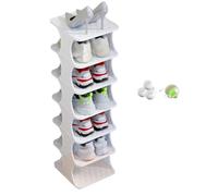 Étagère à chaussures verticale à 9 couches, en plastique fin, pour placard, empilable, rangement de chaussures, support peu encombrant pour chaussures, blanc, parfait pour les petits espaces