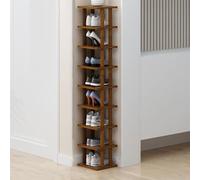 Étagère à chaussures verticale compacte en bambou empilable pour petits espaces, entrée, couloir, chambre à coucher, solution d'économie d'espace pour une vie sans encombrement