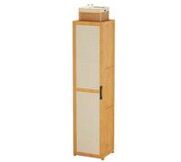 Étagère à chaussures verticale en bambou avec porte pour entrée, couloir, chambre à coucher et placard, design économiseur d'espace, 33 cm de profondeur, élégant et fonctionnel
