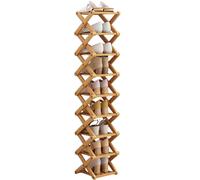 Étagère à chaussures verticale en bambou pour entrée, chambre à coucher ou appartement, design fin à 9 niveaux pour une utilisation en intérieur, solution de rangement derrière la porte