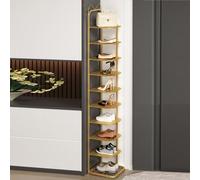 Étagère à chaussures verticale étroite à 10 niveaux - Organisateur d'entrée pour petits espaces - Grande tour à chaussures - Solution de rangement élégante parfaite pour l'entrée ou le placard