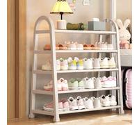 Étagère à chaussures verticale étroite et multifonctionnelle 61 x 73,7 cm Étagère de rangement blanche pour placard et maison Solution de rangement pour chaussures peu encombrante.