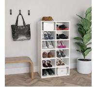 Étagère à chaussures - vidaXL - Blanc - 54x34x100,5 cm - Bois d'ingénierie - 12 compartiments - Robuste
