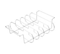 Étagère à côtes, support à steak, support à rôtir, en acier au carbone, revêtement antiadhésif, grande capacité, idéal pour barbecue, fumoir, grill, four, camping, 31 x 25 x 7 cm