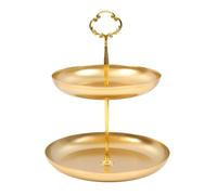 Étagère à deux niveaux en fer pour le comptoir de fruits et collations, économie d'espace, plateau de rangement double couche pour cuisine, bol à fruits décoratif
