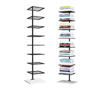 Étagère à dos vertical à 6 niveaux noire - Bibliothèque ouverte sur pied en métal - Étagère d'angle multifonction pour petits espaces