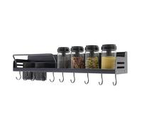 Étagère à épices 60*14*9.5cm Étagère à épices de cuisine suspendue noire