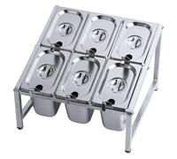 Étagère à épices commerciale avec cuillère et couvercle pour pizza