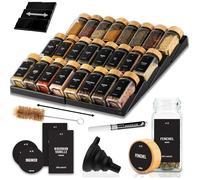 Étagère à épices Deco haus® avec 24 pots et étiquettes - Organisateur de tiroir ajustable