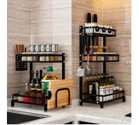 Étagère à épices en acier à 2 étages NUO - Noir - Contemporain - Design