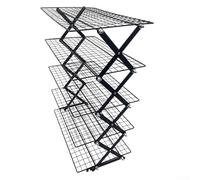 Étagère à épices en fer à 5 niveaux et grille de refroidissement pliable - Organiseur de cuisine robuste pour fournitures de pâtisserie - Design peu encombrant - Noir (noir 5 étages)