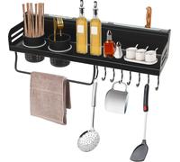 Étagère à épices Étagère de cuisine suspendue 50*14*9.5cm Étagère à épices de cuisine noire