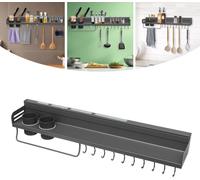 Étagère à épices Étagère de cuisine suspendue 80*14*9.5cm Étagère à épices de cuisine Gris