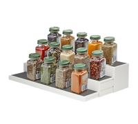 Étagère à Épices Extensible à 3 Niveaux, Étagère à Épices pour Armoire et Table de Cuisine Epices Pots Rangement et Antidérapante Étagère de Cuisine Organiseur pour Garde-manger ou Comptoir