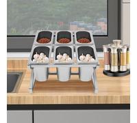 Étagère à épices extensible avec couvercles scellés, organiseurs de condiments pour rangement de cuisine et station de garniture