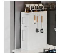 Étagère à épices extensible pour armoires, organiseur de cuisine coulissant avec tiroirs à crochets, organiseur vertical pour petits espaces pour bouteilles de sucre, sel, poivre et huile (A, L)