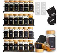 Etagère à Epices Murale Deco haus® avec 24 Pots en Verre - Rangement Pratique