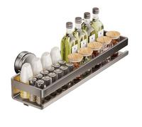 Étagère à épices murale en métal - 30 cm - Étagère de rangement autocollante pour pots à épices et bouteilles d'assaisonnement, armoire parfaite pour herbes et condiments