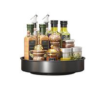 Etagere A Epices Plateau Pivotant, Porte Épice Rotative, Rangement De Cuisine, Carrousel À Épices Tournant, Tourniquet A Epices Pour Bocaux De Stockage Et Epices ( Color : Black , Size : 25*25*6cm )