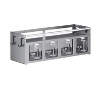 Étagère à épices pour support mural de cuisine |Organisateur de condiments à 4 compartiments avec bouteilles suspendues |Support de stockage d'assaisonnement multifonctionnel pour