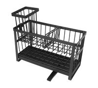 Étagère à éponge de cuisine peu encombrante, résistante à la rouille, facile à utiliser, idéale pour la cuisine et le rangement avec double couche et fabriquée en acier inoxydable