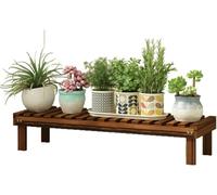 Étagère À Fleurs en Bois Massif pour Salon Et Balcon Banc Long Support Mobile Plantes D'intérieur Un Niveau(Walnut,78 * 25 * 45cm)
