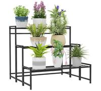 Étagère à Fleurs - Outsunny - 3 Niveaux - Intérieur et Extérieur - en échelle - en métal - 75 x 70 x 66 cm - Noir
