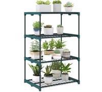 Outsunny Étagère à fleurs en acier 4 niveaux intérieur et extérieur, support de plantes, étagère à plantes pour jardin, balcon, salon, 67 x 49 x 105 cm, vert