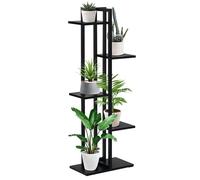 Outsunny Étagère à fleurs en acier 5 niveaux intérieur et extérieur, support de plantes, étagère à plantes pour jardin, balcon, salon, chambre, 40 x 22 x 113 cm, noir