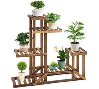 Étagère à fleurs Outsunny Bois de sapin 98x28x96.5cm Bois naturel