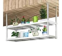 Étagère à fleurs suspendue, casier à vin de plafond en acier inoxydable à 2 niveaux pour plantes industrielles, ensemble complet pour cuisine et restaurant, jardinière d'intérieur décorative (taille